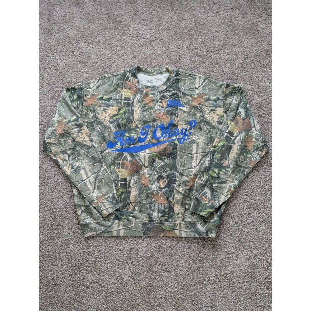 Megan Moroney Sweatshirt Size XXL Am I Okay? Camo Pullover 100% Cotton NWOT